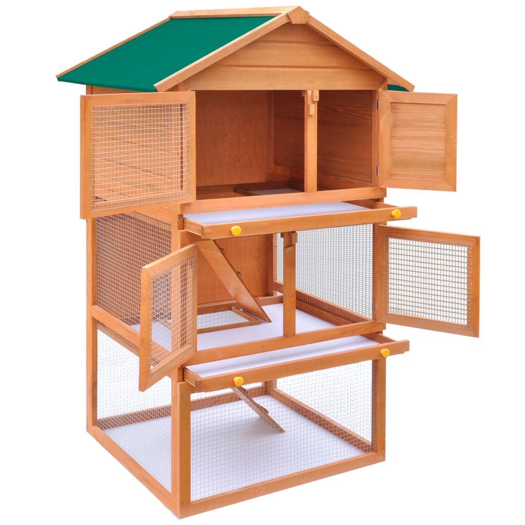 outdoor-rabbit-hutch-small-animal-house-pet-cage-3-layers-wood At Willow and Wine USA!