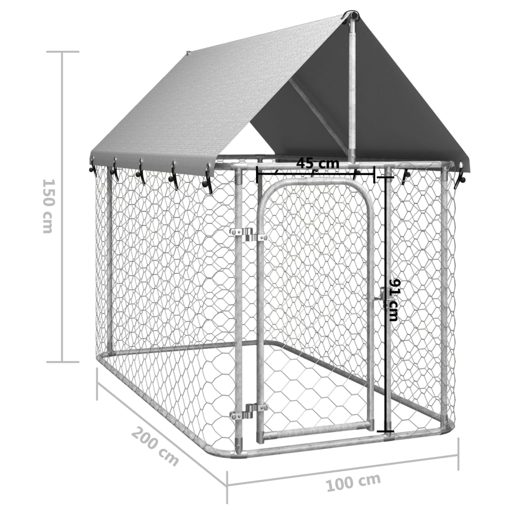 outdoor-dog-kennel-with-roof-78-7-x39-4-x59-1 At Willow and Wine USA!