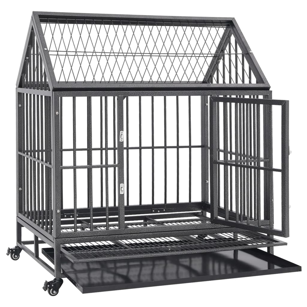 dog-cage-with-wheels-and-roof-steel-36-2-x24-4-x41-7 At Willow and Wine USA!