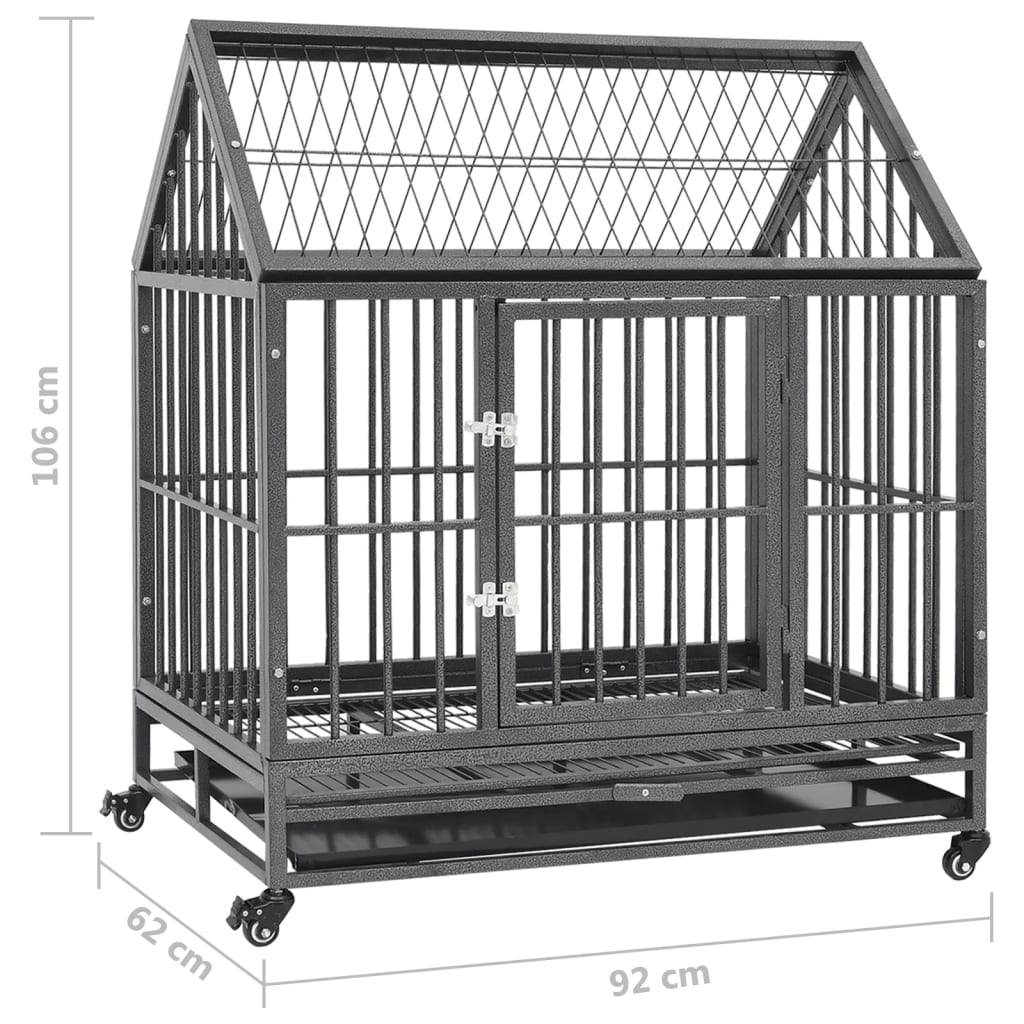 dog-cage-with-wheels-and-roof-steel-36-2-x24-4-x41-7 At Willow and Wine USA!