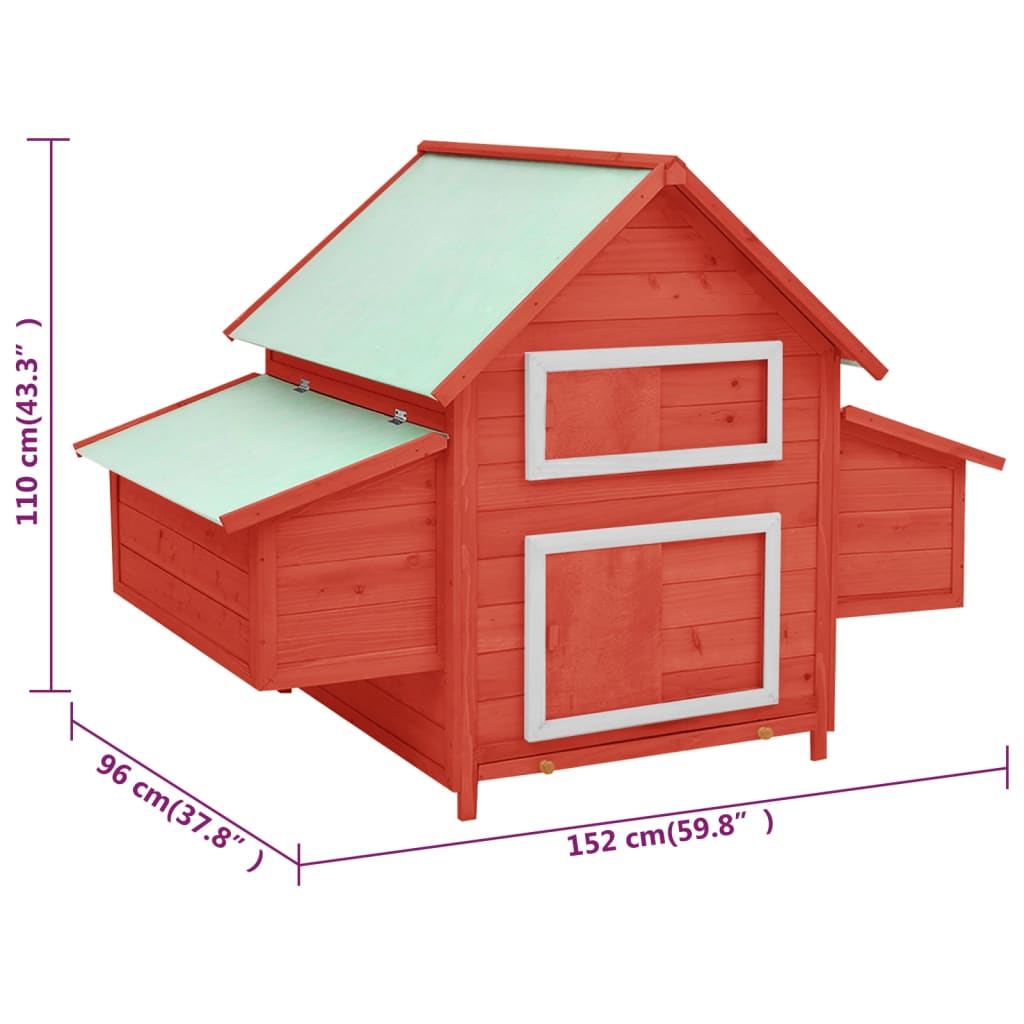 chicken-coop-red-and-white-59-8-x37-7-x43-3-solid-firwood At Willow and Wine USA!