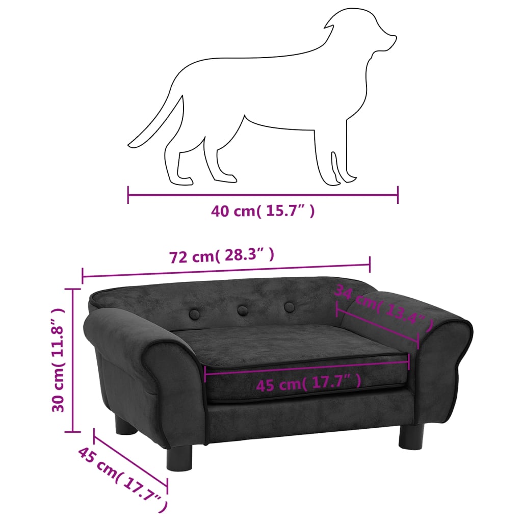 dog-sofa-dark-gray-28-3-x17-7-x11-8-plush At Willow and Wine USA!