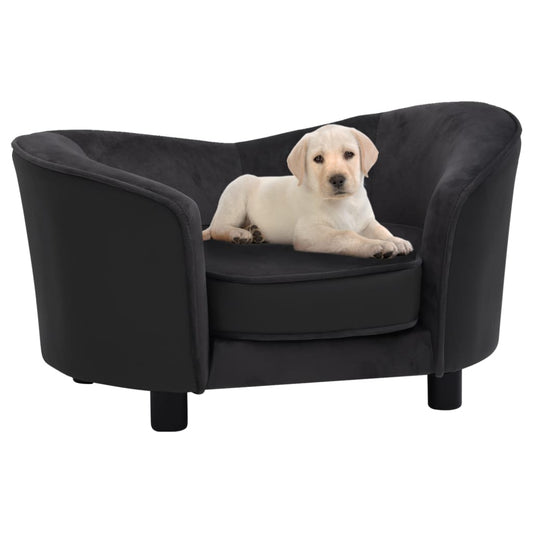 dog-sofa-black-27-2-x19-3-x15-7-plush-and-faux-leather At Willow and Wine USA!