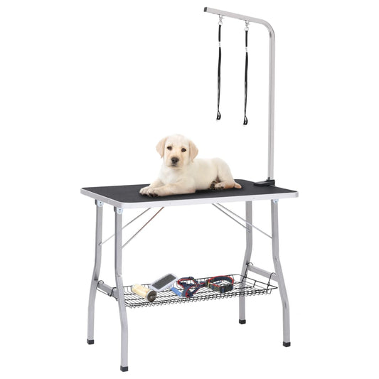 adjustable-dog-grooming-table-with-2-loops-and-basket At Willow and Wine USA!