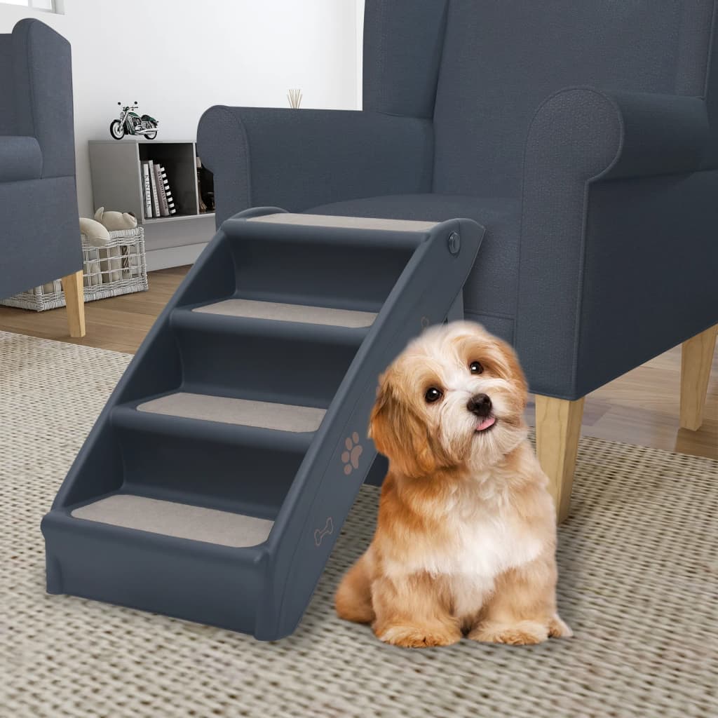 folding-4-step-dog-stairs-dark-gray At Willow and Wine USA!