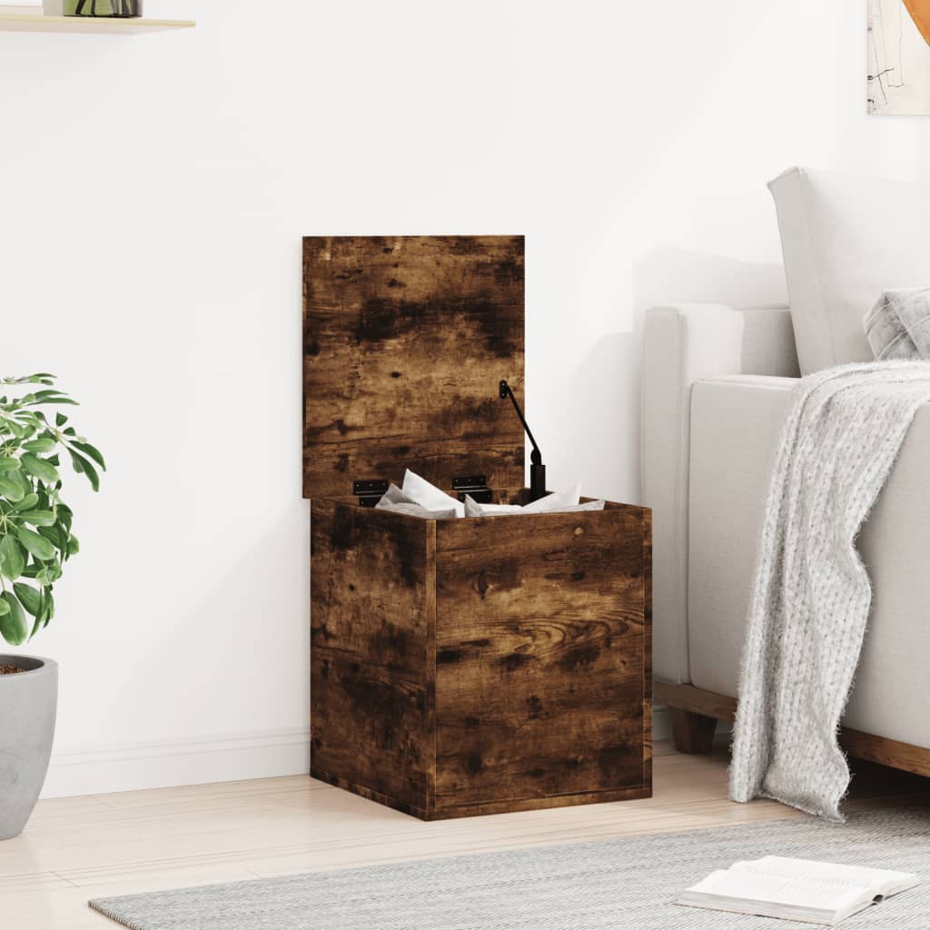 vidaXL Storage Box Smoked Oak 40x42x46 cm Engineered Wood