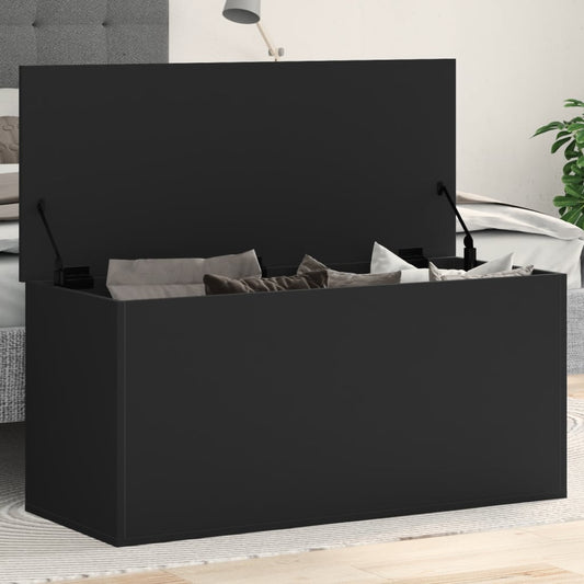 vidaXL Storage Box Black 100x42x46 cm Engineered Wood