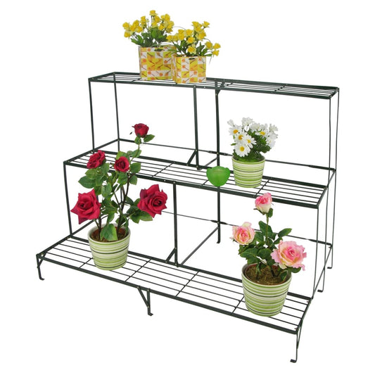 hi-3-tier-flower-shelf-metal-black-100x60x75-cm-920128 At Willow and Wine!