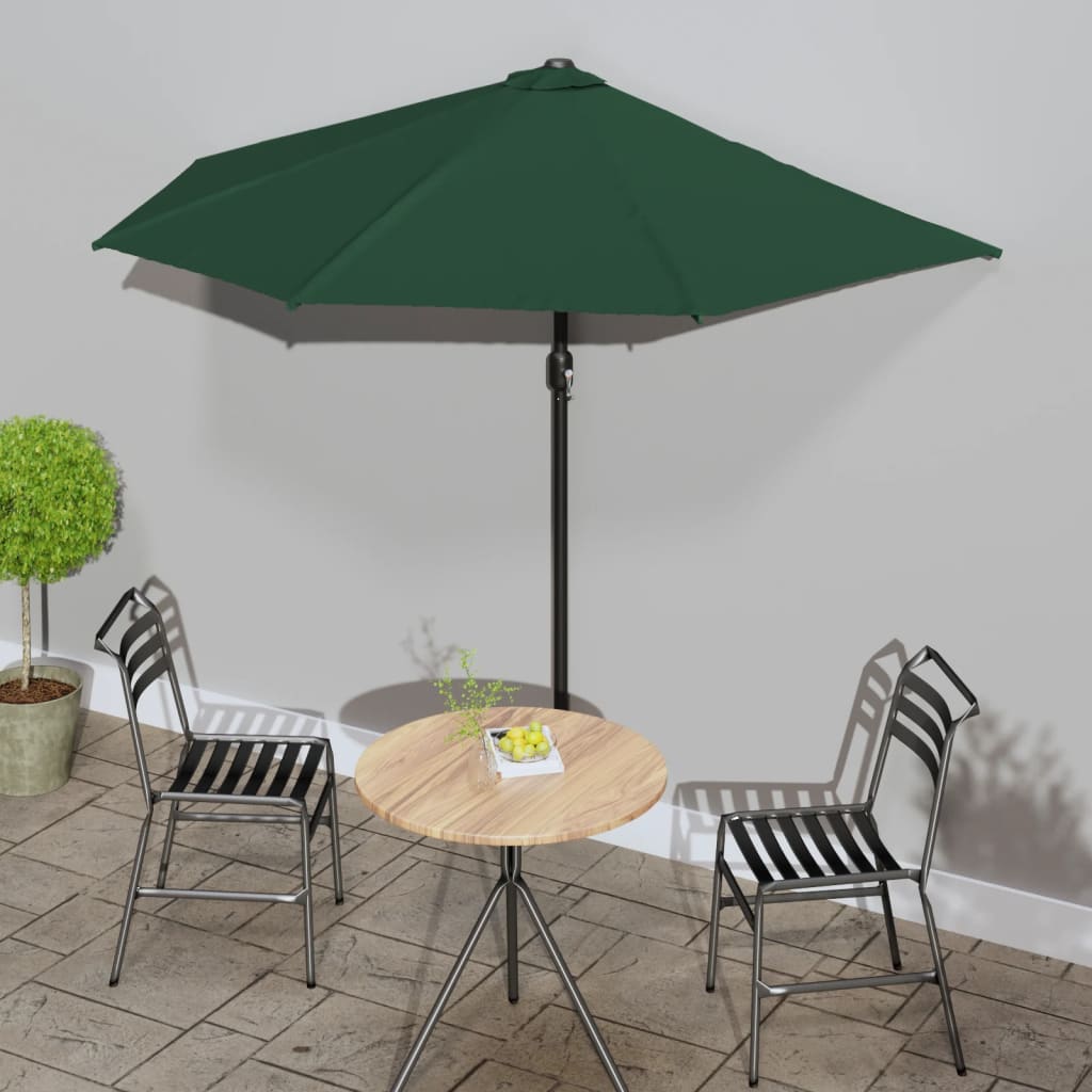 Balcony Parasol with Aluminum Pole Sand 118.1"x61" Half