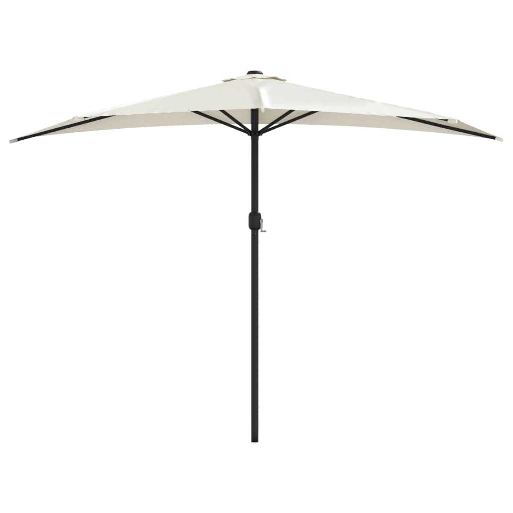 Balcony Parasol with Aluminum Pole Sand 118.1"x61" Half