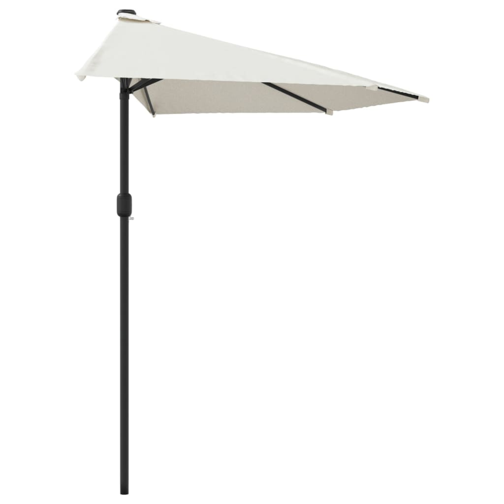 Balcony Parasol with Aluminum Pole Sand 118.1"x61" Half