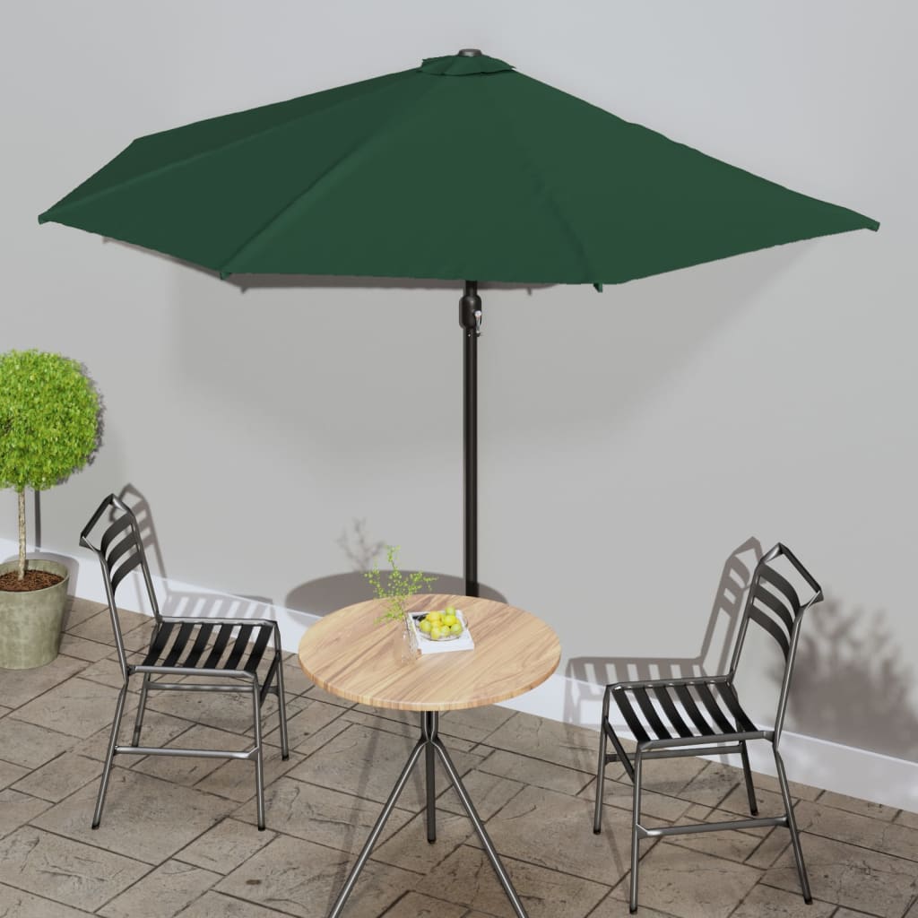 Balcony Parasol with Aluminum Pole Sand 118.1"x61" Half