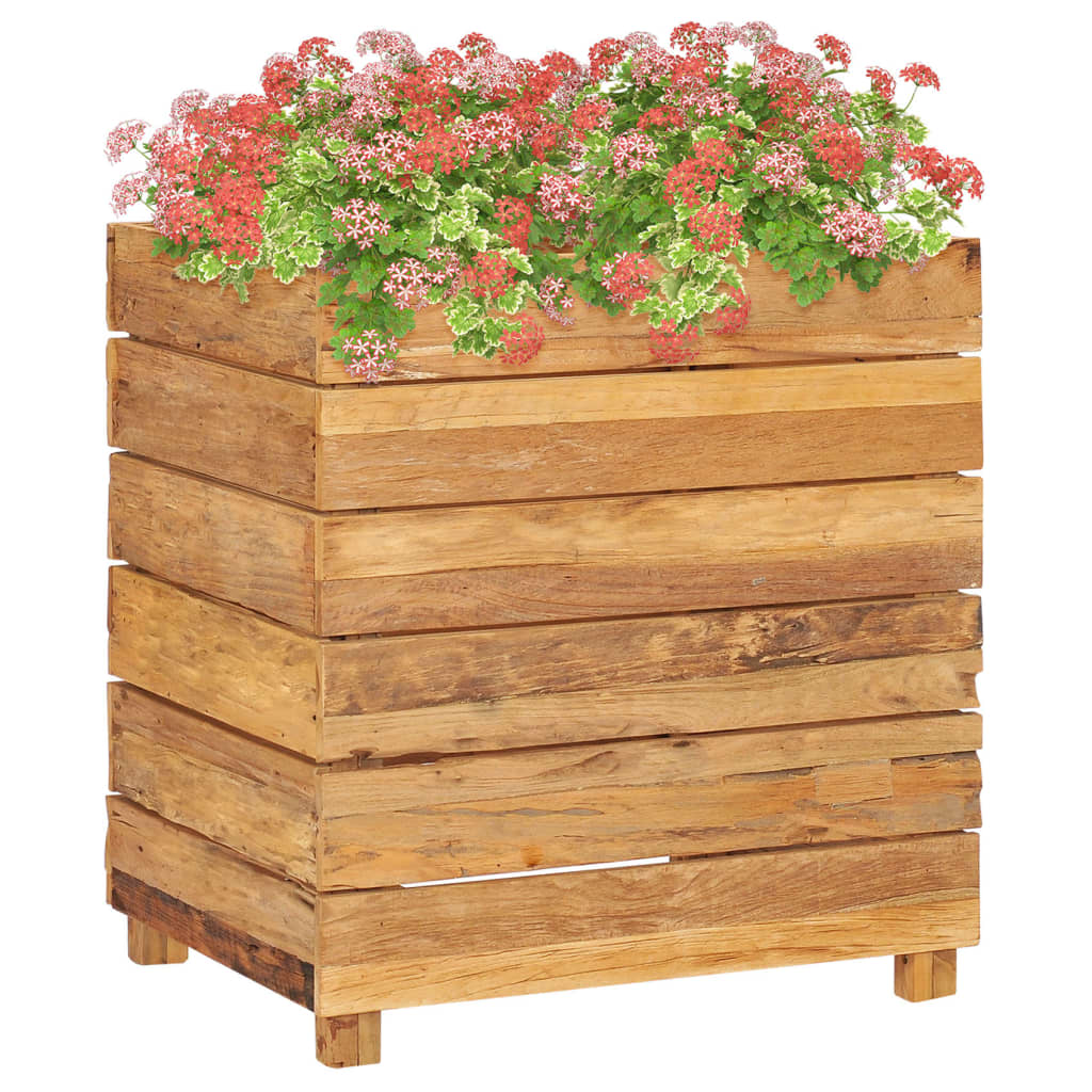 raised-bed-39-4-x15-7-x15-solid-wood-teak-and-steel At Willow and Wine USA!