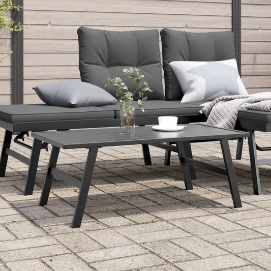 vidaXL Garden Coffee Table Black 90x45x35 cm Powder-coated Steel