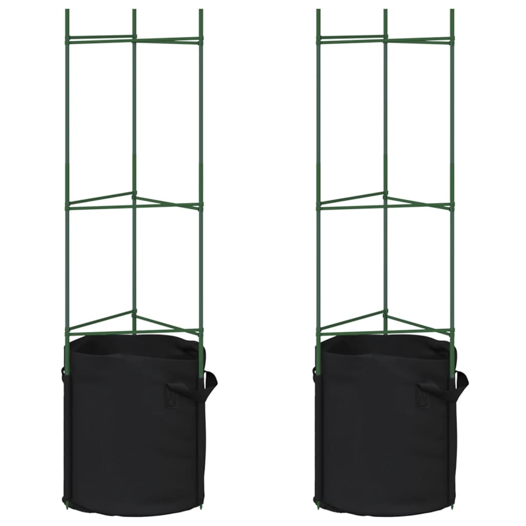 vidaXL Tomato Cage with Plant Bag 2 pcs 116 cm Steel and PP