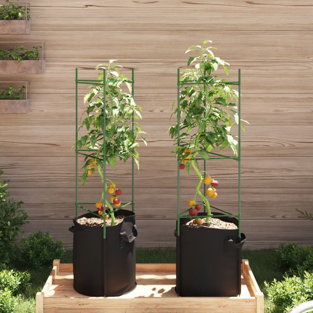 vidaXL Tomato Cage with Plant Bag 2 pcs 116 cm Steel and PP