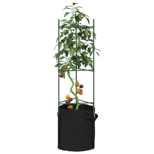 vidaXL Tomato Cage with Plant Bag 2 pcs 116 cm Steel and PP