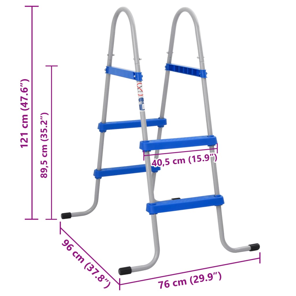 Pool Ladder for Above Ground Pool 84 cm Steel and Plastic