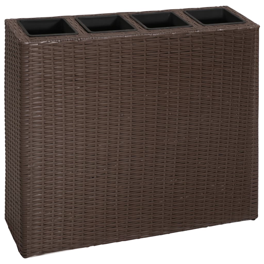 garden-raised-bed-with-4-pots-poly-rattan-brown At Willow and Wine USA!