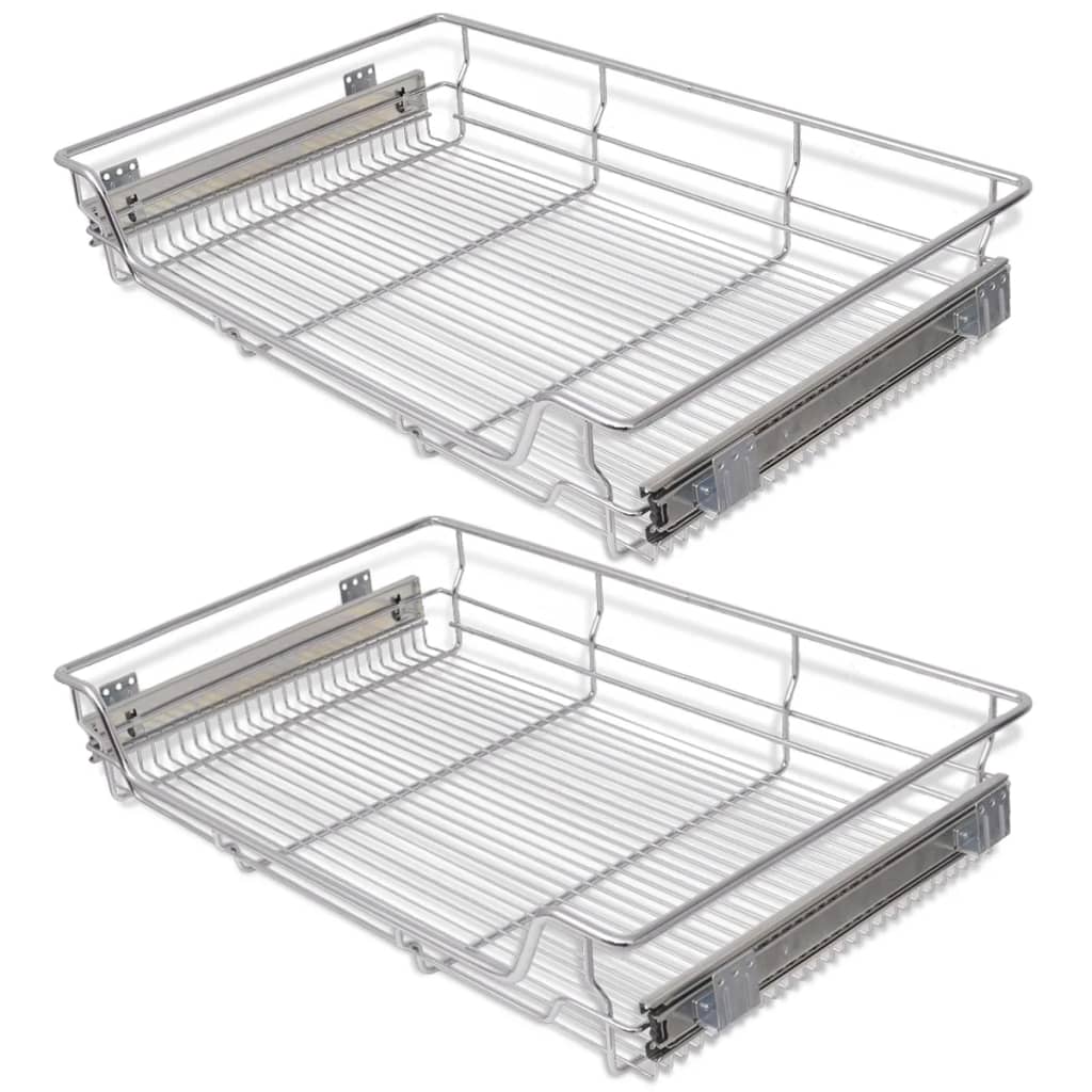 Pull-Out Wire Baskets 2 pcs Silver 800 mm