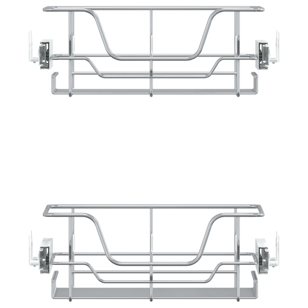 Pull-Out Wire Baskets 2 pcs Silver 45 cm