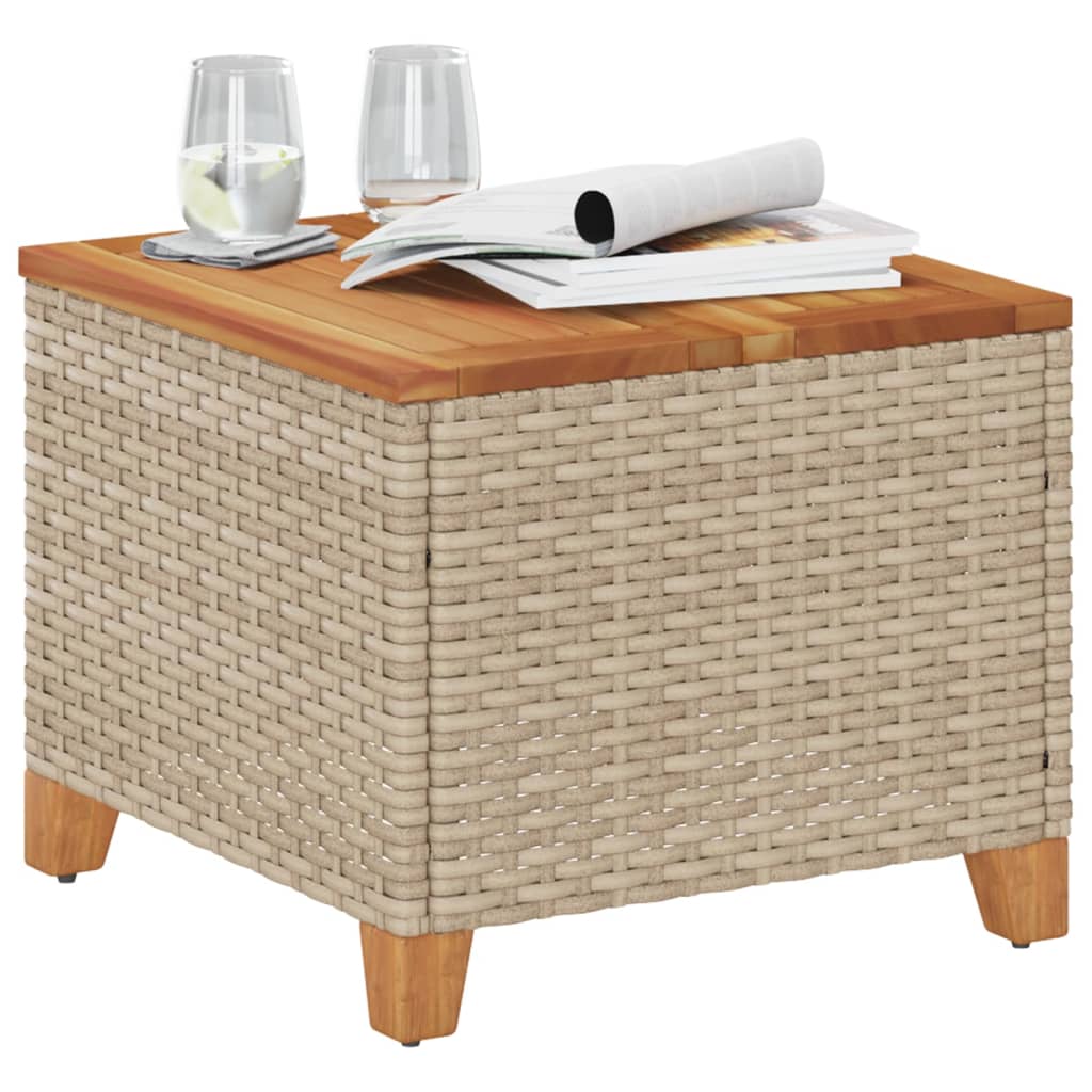 garden-table-beige-45x45x37-cm-poly-rattan-acacia-wood-932833 At Willow and Wine!