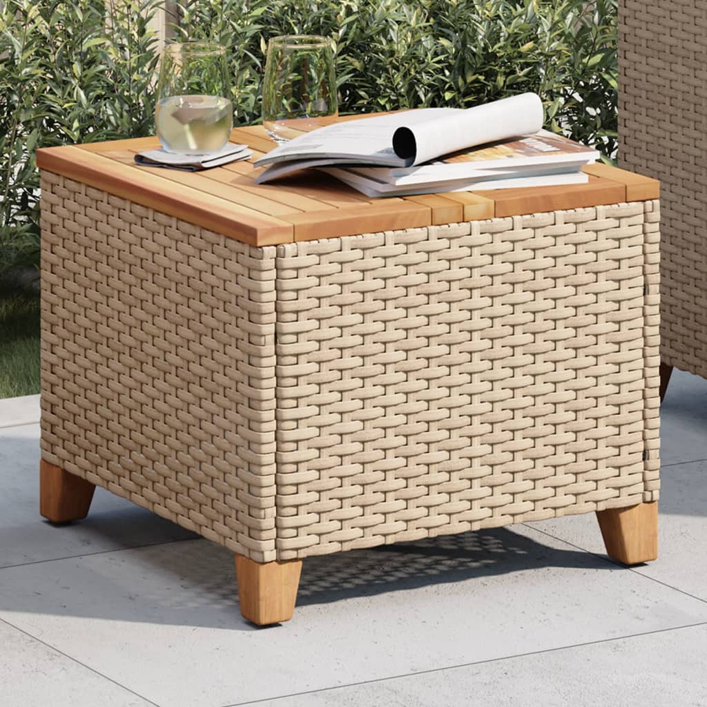 garden-table-beige-45x45x37-cm-poly-rattan-acacia-wood-932833 At Willow and Wine!