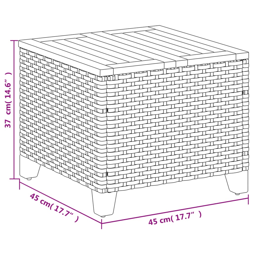 garden-table-beige-45x45x37-cm-poly-rattan-acacia-wood-932833 At Willow and Wine!