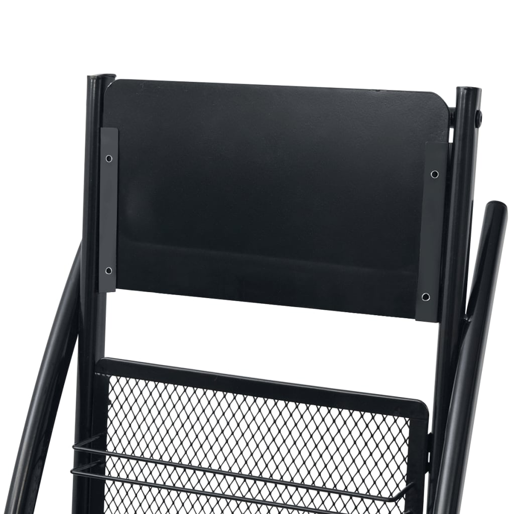 vidaXL Magazine Rack 40x32x131 cm Black A4