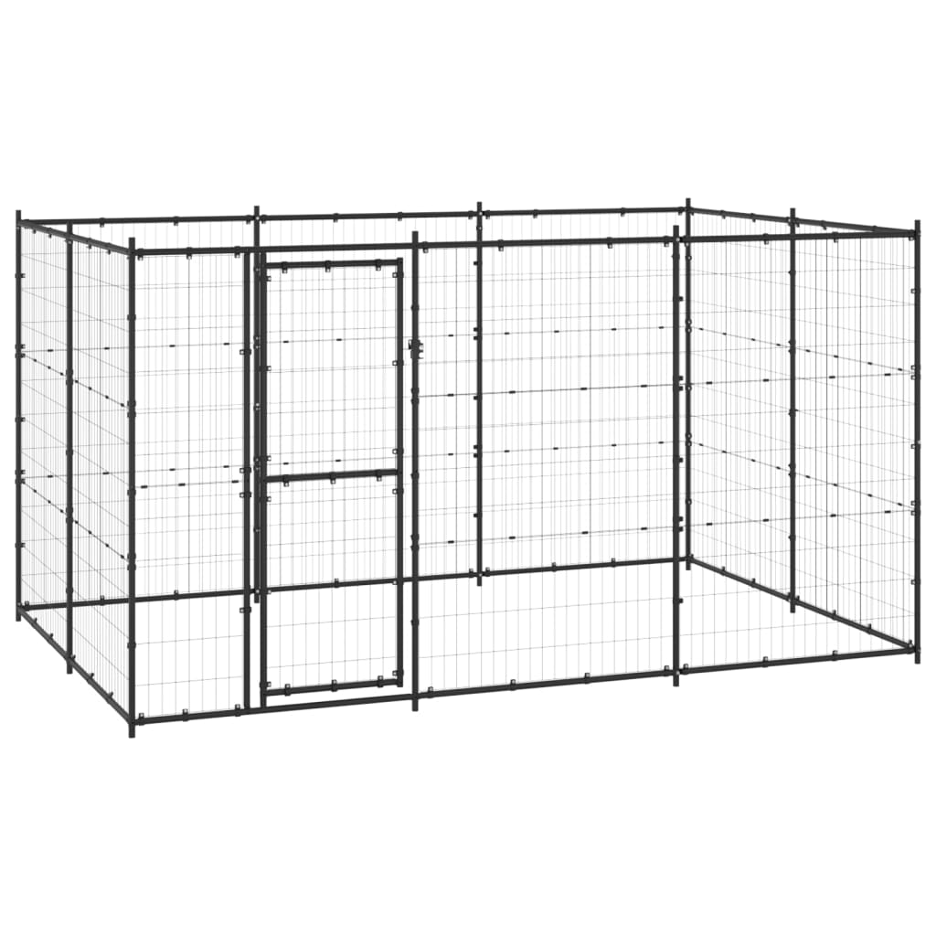 outdoor-dog-kennel-galvanized-steel-with-roof-78-1-ft2 At Willow and Wine USA!