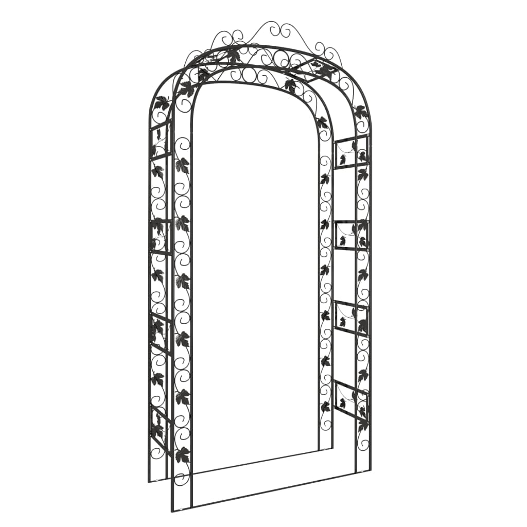 Garden Arch Black 45.7"x17.7"x94.5" Steel