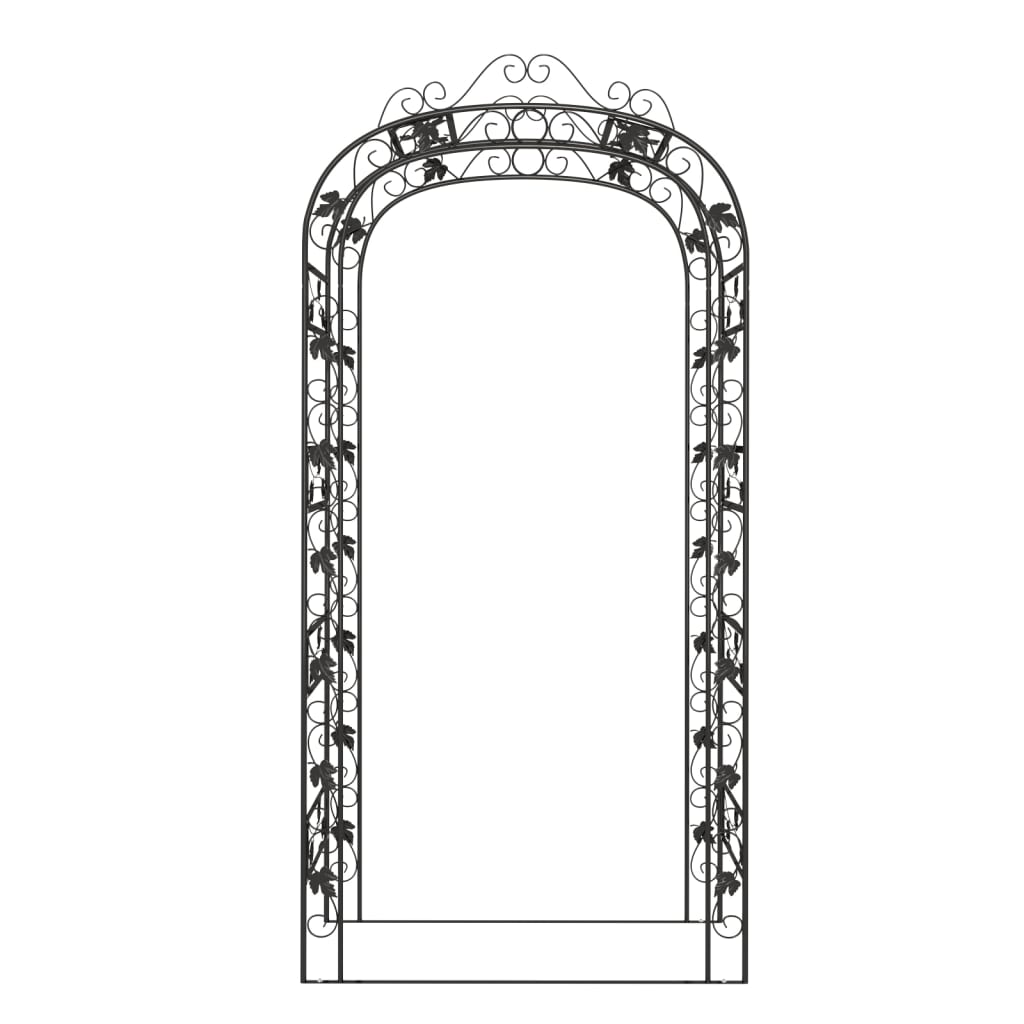 Garden Arch Black 45.7"x17.7"x94.5" Steel