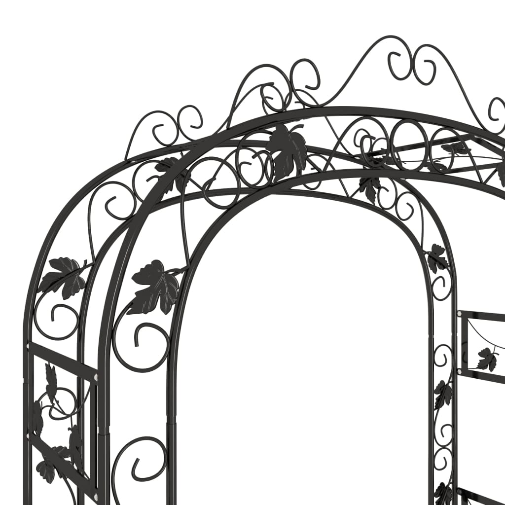 Garden Arch Black 45.7"x17.7"x94.5" Steel