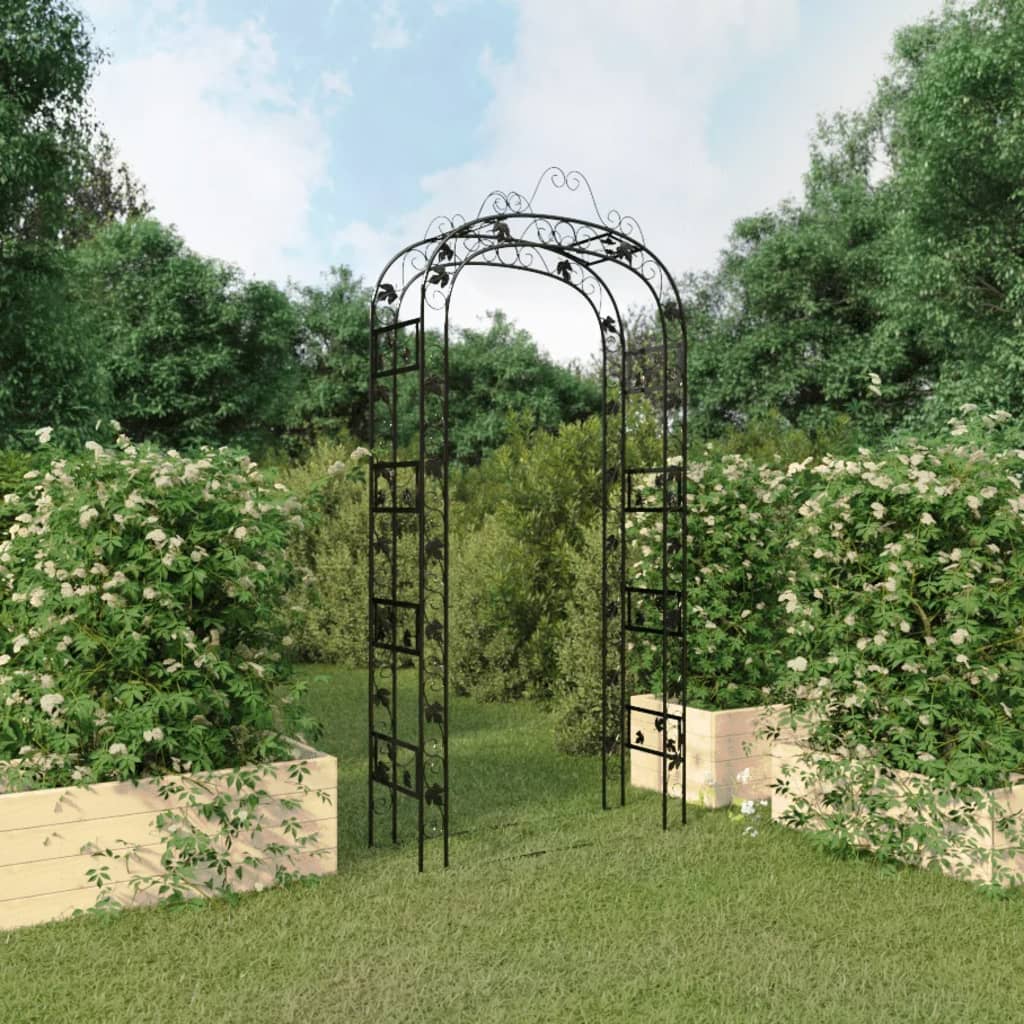 Garden Arch Black 45.7"x17.7"x94.5" Steel