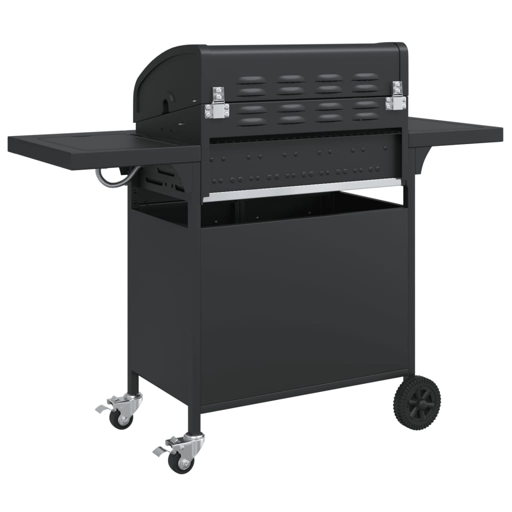 vidaXL Gas BBQ Grill with 5 Burners Black Powder-coated Steel