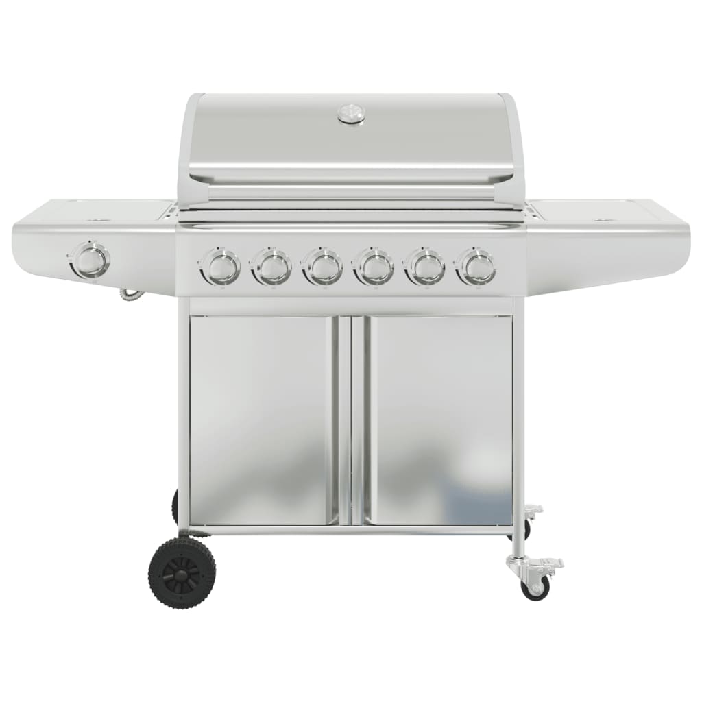 vidaXL Gas BBQ Grill with 7 Burners Silver Stainless Steel