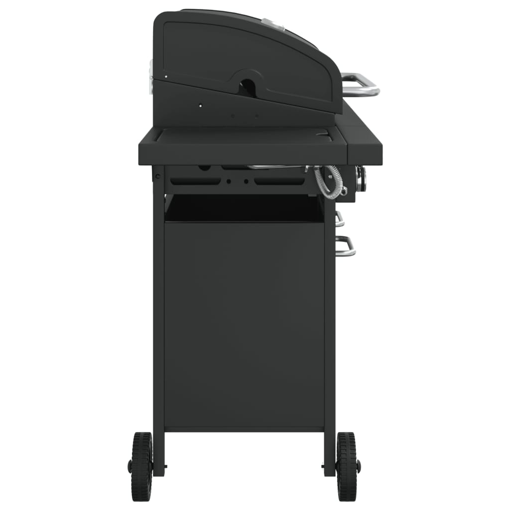 vidaXL Gas BBQ Grill with 7 Burners Black Powder-coated Steel