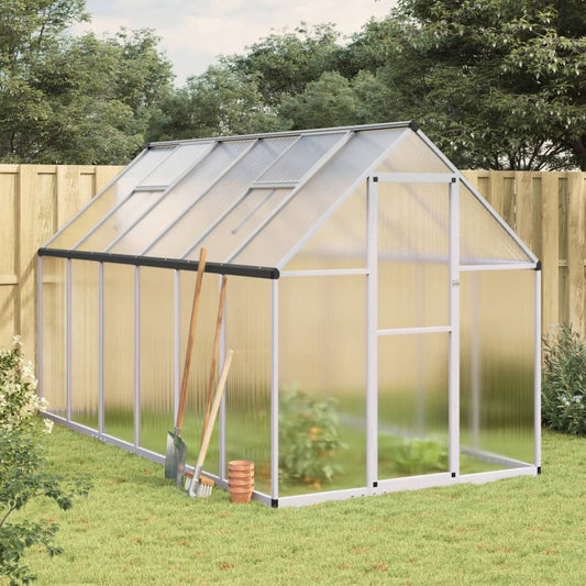 vidaXL Greenhouse with Base Frame Silver 334x169x195 cm Aluminium