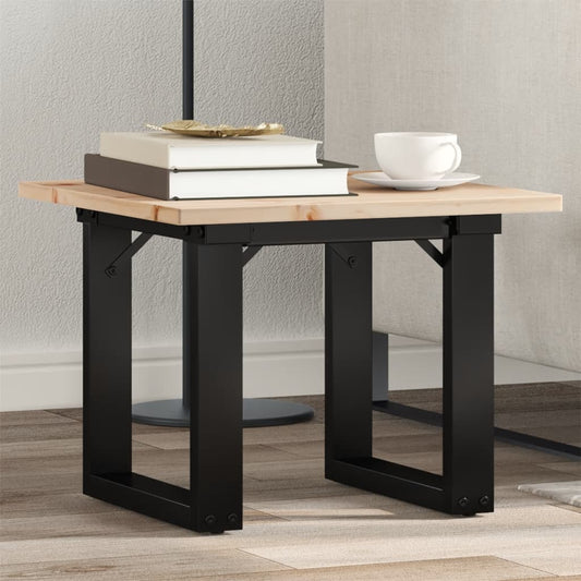 vidaXL Coffee Table O-Frame 40x40x35 cm Solid Wood Pine and Cast Iron