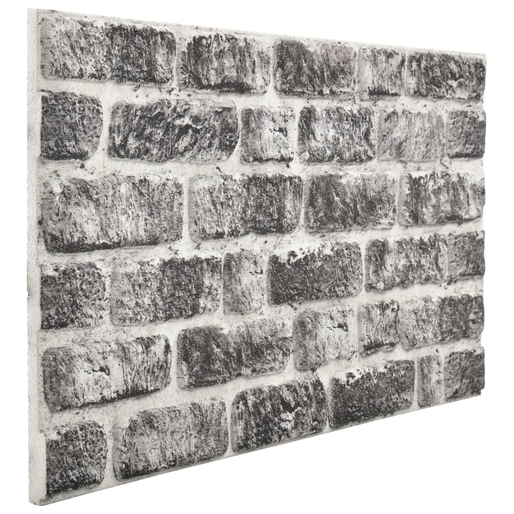 3D Wall Panels with Dark Gray Brick Design 10 pcs EPS