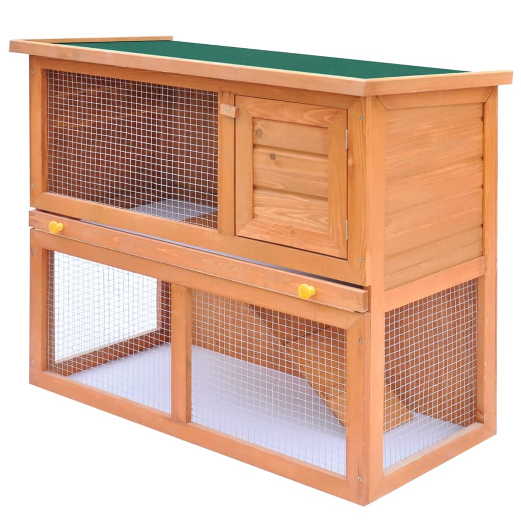 outdoor-rabbit-hutch-1-door-brown-wood At Willow and Wine USA!