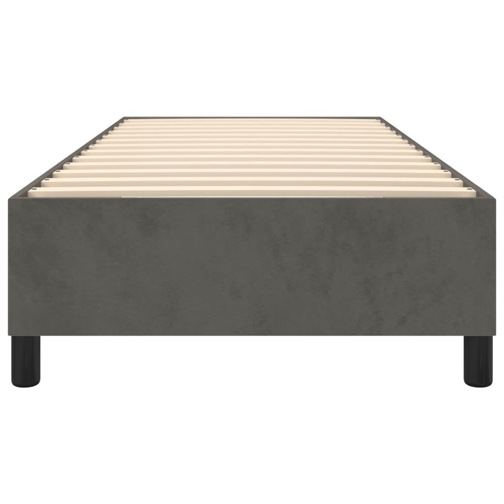 Bed Frame without Mattress Dark Gray Twin Velvet (US Only)