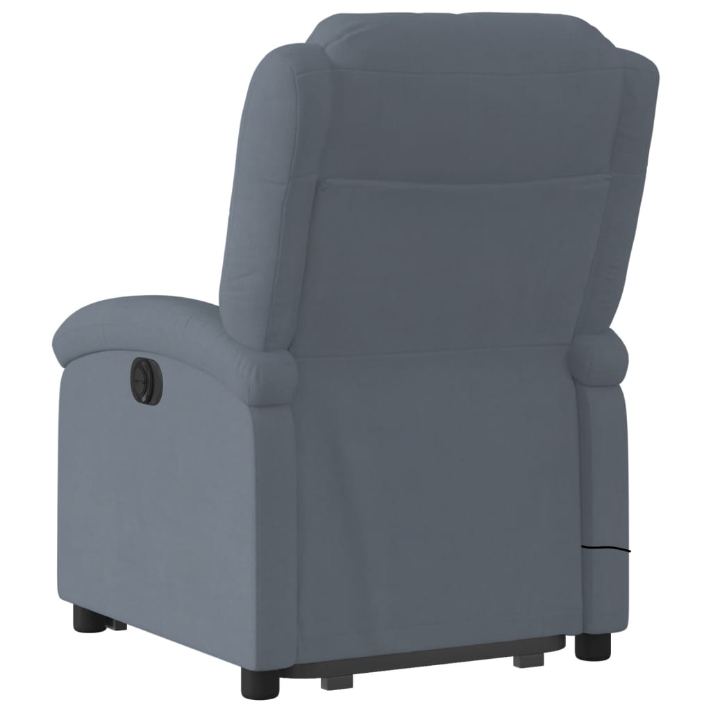 Electric Stand up Massage Recliner Chair Dark Gray Velvet