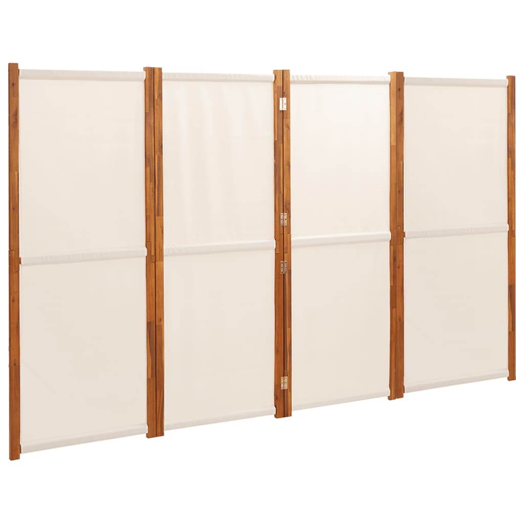 4-Panel Room Divider Cream White 110.2"x70.9"