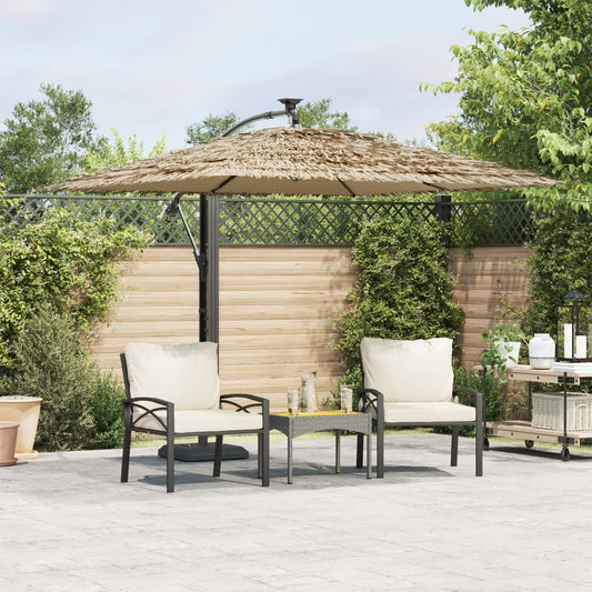 Garden Parasol with Steel Pole Brown 114.2"x114.2"x93.7"