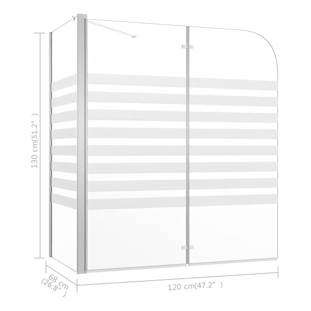 Bath Enclosure 47.2"x26.8"x51.2" Tempered Glass Stripe