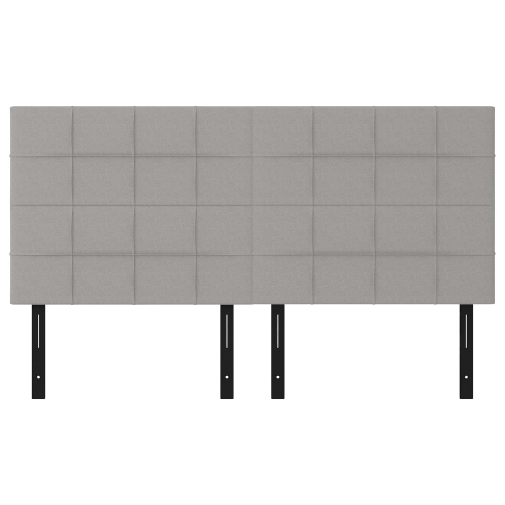 Headboards 4 pcs Light Gray 31.5"x2"x30.7"/34.6" Fabric