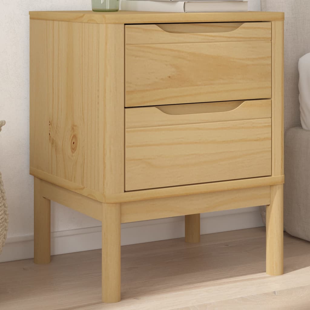 Bedside Cabinet FLORO Gray 17.7"x15.4"x22.4" Solid Wood Pine