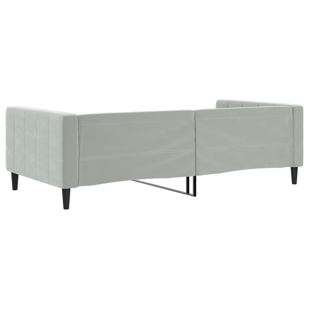 Day Bed without Mattress Light Gray 39.4"x74.8" Velvet