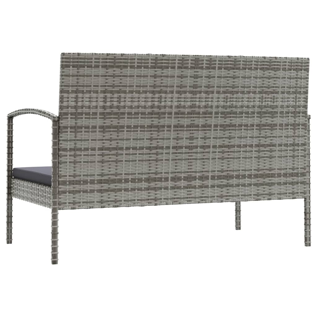 8 Piece Patio Lounge Set with Cushions Poly Rattan Gray